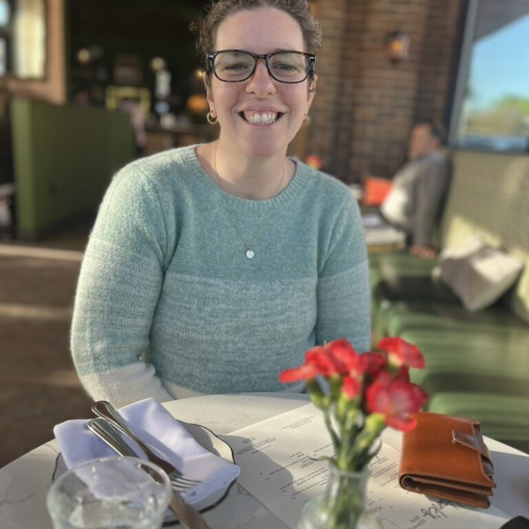 Crystal in a cafe